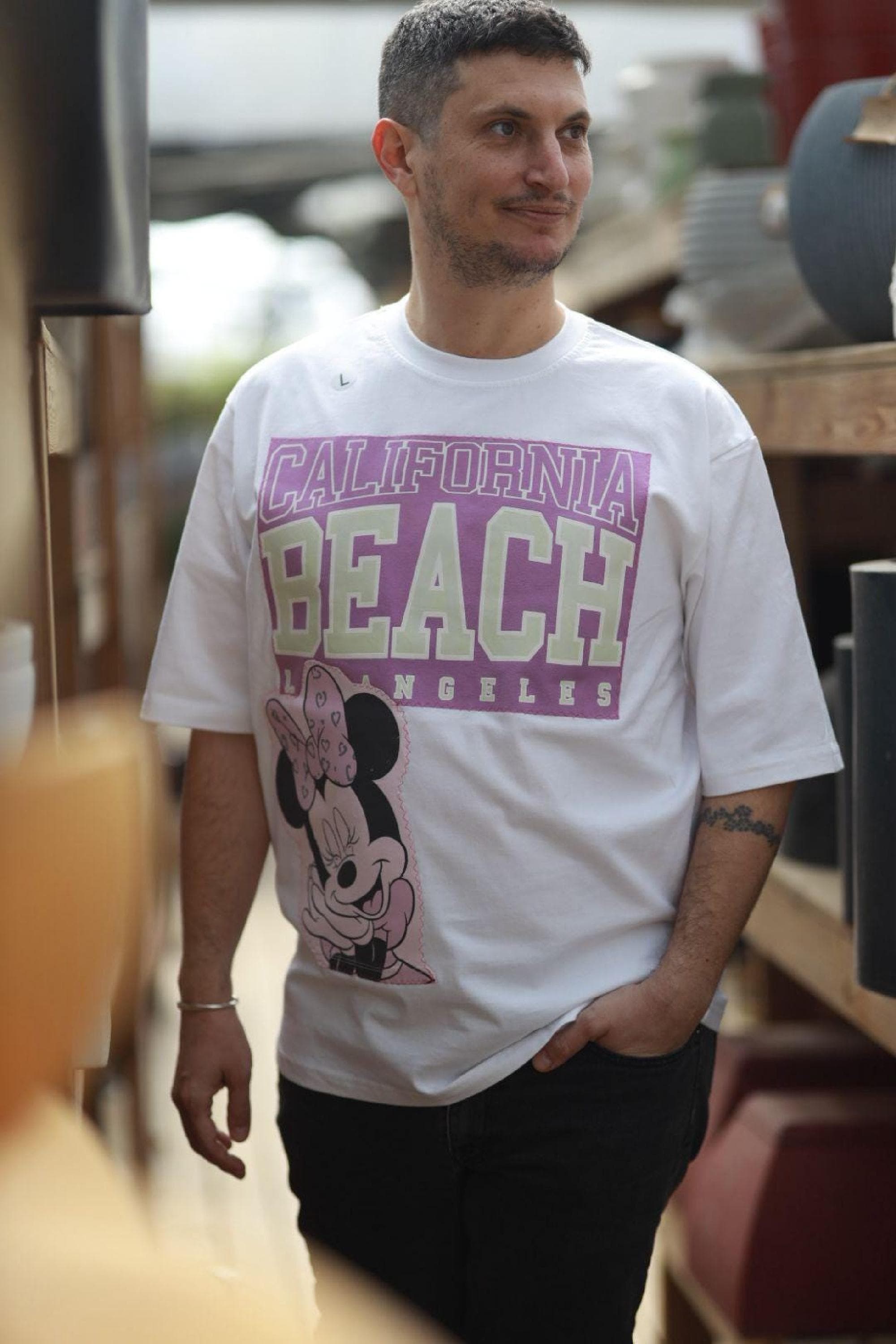 Oversize Unisex T-Shirt, Upcycled Vintage patchwork, Eco Friendly Fashion, Wearable Patches Art